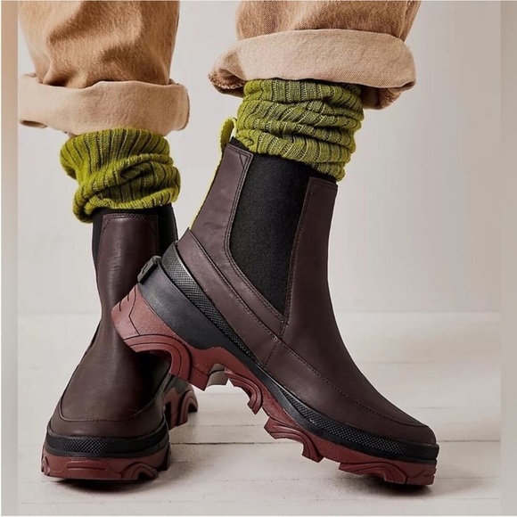 Sorel Brex Waterproof Chelsea Boots Size 5.5 Cinder Sea Sprite Rain New NWT - Picture 1 of 12